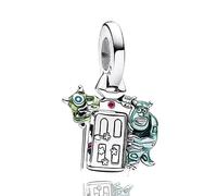 S925 Sterling Silver Pendant Dangle Beads Charms Große Augen und Das Grüne Monster für Armbänder und Halsketten für Frauen Mädchen Freunde