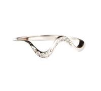S925 Sterling Silver Wave Friendship Rings Stackable Knuckle Rings for Best Friend Matching Minimalist Wave Ring Jewelry Birthday Gifts for Women Sisters (silver,9)