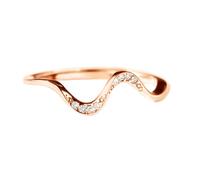 S925 Sterling Silver Wave Friendship Rings Stackable Knuckle Rings for Best Friend Matching Minimalist Wave Ring Jewelry Birthday Gifts for Women Sisters (rose,9)