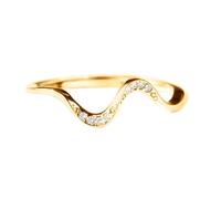 S925 Sterling Silver Wave Friendship Rings Stackable Knuckle Rings for Best Friend Matching Minimalist Wave Ring Jewelry Birthday Gifts for Women Sisters (gold,8)