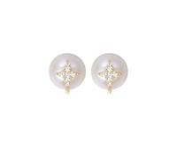 S925 Stud Earrings Women's all-Match Mini Star Earrings Freshwater Pearl Earrings Ear Stud