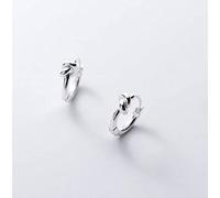 S925 White Fungus Buckle, Fashionable, And Personalized Glossy Rope Knot Ear Buckle for Ladies Small Ear Jewelry, 925