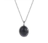 S925 Whole Body Black Red Agate Necklace Women's Black Clavicle Chain Black Red Agate