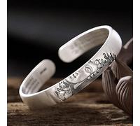 S999 Pure Bangle Retro Open Women Birthday Present Bangle Jewelry Women's Bracelets