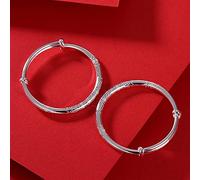 S999 Pure Glossy Pattern Small Fish Push Pull Birthday Present Bangle Jewelry Women's Bracelets