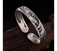 S999 Pure Ladies Open Hollow Bangle Jewelry Women's Bracelets