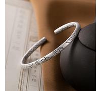 S999 Pure Matte Open Ladies Jewelry Bangle Birthday Gift Women's Bracelets