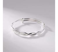 S999 Pure Woven Twist Bangle Push Pull Opening Women's Jewelry Bangle Women's Bracelets