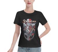 Sa*b-a?ton Band - Camicia da donna Hip Hops, a maniche corte, in cotone, con fascia metallica, alla moda, vestibilità casual, regalo per gli amanti della musica rock, In-5, L