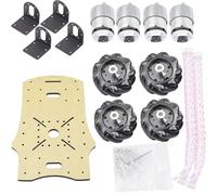 SAANICH 5KG Carico 4WD 60mm Ruota Mecanum Robot Telaio for auto con motore encoder DC 12V for Arduino Raspberry Pi Progetto fai da te(YELLOW)