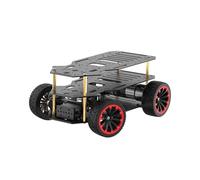 SAANICH Telaio for auto robot Ackerman in metallo assemblato con carico da 5 kg Doppio motore codificatore Servo sterzo Ros Base robot(3 layers)