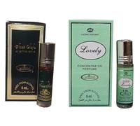 Saat Safa & Lovely - Olio profumato concentrato, senza alcol, lunga durata, per uomini e donne, confezione da 2, 6 ml per roll-on