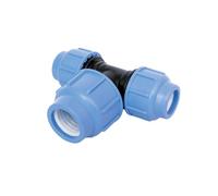 SAB Raccordi a Compressione BlueSeal 16, T 90° Maggiorata Ø 25 x 32 x 25 Raccordo Idraulico in PP, PN16, per Giunzione Tubi in Polietilene, per Impianti di Irrigazione