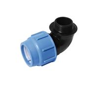 SAB Raccordo a Gomito 90° Filettato Maschio 32 x 3/4", Raccordi a Compressione Blueseal 16 in PP, PN16, per Giunzione Tubi in Polietilene, per Impianti di Irrigazione