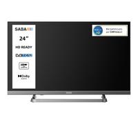 SABA TV 24'' HD READY, Triplo ter DVBT2/C/S2 HEVC MAIN10, Certificato TivuSAT, Piedistallo centrale, Dolby Audio Saba