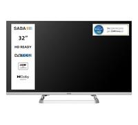 SABA TV 32" HD READY, Triplo ter DVBT2/C/S2 HEVC MAIN10, Certificato TivuSAT, Piedistallo centrale, Dolby Audio