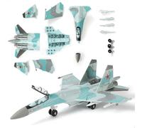 SABANAS - Kit modello di aereo da caccia SU-35S in scala 1:100, militare in plastica, modello di aereo da assemblare con supporto, regalo per adulti e bambini (25 pezzi)