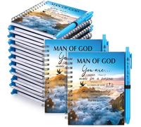 Sabary 20 Sets Fathers Day Gift Bible Verse Notebooks Bulk with Notes Pens Man of God Gift for Church Pastor Gadget Stuffers Husband Fathers Day Party Decoration Favors(Modern)