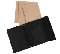 Sabary 4 copertine in pelle per notebook Travelers, colore nero | Diario di viaggio con 3 inserti, tasca interna porta carte e portapenne, diario di viaggio in vera pelle