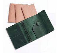 Sabary 4 copertine in pelle per notebook Travelers, verde, formato | Diario di viaggio con 3 inserti, tasca interna porta carte e portapenne, diario di viaggio in vera pelle