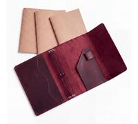 Sabary 4 copertine per notebook Travelers in pelle, rosso vino, formato | Diario di viaggio con 3 inserti, tasca interna porta carte e portapenne, diario di viaggio in vera pelle