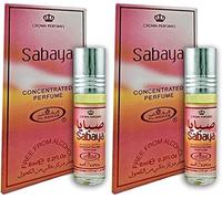 Sabaya - Olio profumato concentrato, roll-on, 6 ml, confezione da 2, lunga durata, senza alcol, per uomini e donne, fragranza floreale esotica e muschio