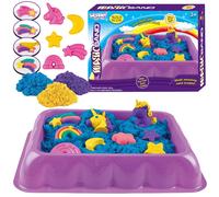 Sabbia cinetica magica di unicorno e arcobaleno - Set con tavolo e formine 0,6 kg