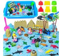 Sabbia Cinetica Set per Bambini: Attività con Sabbia Cinetica per Bambini Piccoli - Giocattoli Sensoriali con Sabbia Magica - Sabbia da Gioco per Bambini e Bambine dai 3 4 5 6 7 Anni (Sea World)