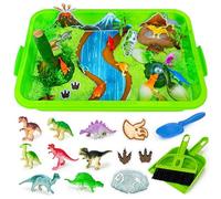 Sabbia Cinetica Set per Bambini: Attività con Sabbia Cinetica per Bambini Piccoli - Giocattoli Sensoriali con Sabbia Magica - Sabbia da Gioco per Bambini e Bambine dai 3 4 5 6 7 Anni (Dinosaur-A)