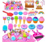 Sabbia Cinetica Set per Bambini: Attività con Sabbia Cinetica per Bambini Piccoli - Giocattoli Sensoriali con Sabbia Magica - Sabbia da Gioco per Bambini e Bambine dai 3 4 5 6 7 Anni (Ice cream)