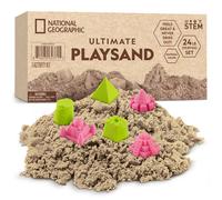 Sabbia da gioco National Geographic - Kit di sabbia sfusa da 24 libbre con 6 stampi a forma di castello (naturale) - Un'attivit sensoriale diver