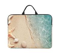 Sabbia di mare con stelle marine, Custodia per laptop da 14 pollici, borsa per notebook, custodia per laptop, valigetta con maniglia