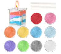 Sabbia per Candela con Profumo 200 g Kit Candele Di Sabbia Polvere di Candela con 10 Stoppini Pearled Candle Granulato di Cera Candele di Perle per Fabbricazione di Candele Fai Da Te (10 Colori)