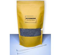 Sabbia per Candele, Cera vegetale, Candele Fai da Te, Perline di Cera, Ricarica Candele, Naturale, Cera Sabbia, Grigio, 500 Grammi e con 4 (Quatro), stoppini