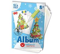 Sabbiarelli Sand-it For Fun - Album Albero di Natale 3D: 5 Fogli Adesivi A5 per Creare un Addobbo Tridimensionale da Colorare con Sabbia Colorata (NON INCLUSA) - Lavoretti di Natale Bambini 8+
