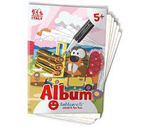 Sabbiarelli Sand-it For Fun - Album Animali al Volante: 5 Disegni Adesivi A5 da Colorare con Sabbia Colorata (non inclusa), Lavoretti Creativi, Pregrafismo, Gioco per Bambini e Bambine Anni 5+