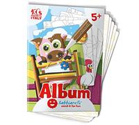 Sabbiarelli Sand-it For Fun - Album Gli Animali della Fattoria: 5 Disegni da Colorare con la Sabbia (sabbia non inclusa), Gioco per Bambini Anni 5+