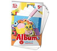 Sabbiarelli Sand-it For Fun - Album Gli Animali di Casa: 5 Disegni da Colorare con la Sabbia (sabbia non inclusa), Gioco per Bambini Anni 5+