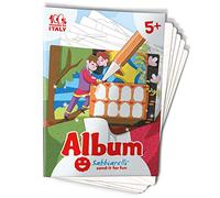 Sabbiarelli Sand-it For Fun - Album Bella Italia con 5 Disegni Adesivi da Colorare con Sabbia Colorata (non inclusa) - Lavoretti Creativi, Pregrafismo - Gioco per Bambini e Bambine 5+ Anni