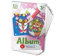 Sabbiarelli Sand-it For Fun - Album Biglietti di Natale, 5 fogli adesivi con 10 biglietti a Tema Natalizio da Colorare con Sabbia Colorata (non inclusa), Lavoretti di Natale, Bambini 3+