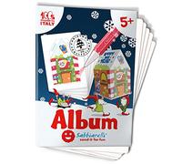 Sabbiarelli Sand-it For Fun - Album Casa di Natale 3D: 5 Fogli Adesivi A5 per Creare un Addobbo Tridimensionale da Colorare con Sabbia Colorata (NON INCLUSA) - Lavoretti di Natale Bambini 5+