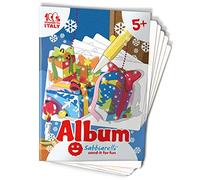 Sabbiarelli Sand-it For Fun - Album Gli Addobbi di Natale 2, 5 Fogli Adesivi con 10 Decorazioni da Colorare con Sabbia Colorata (non inclusa) - Lavoretti di Natale Creativi ed Educativi per Bambini 5+