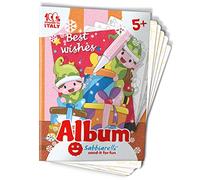 Sabbiarelli Sand-it For Fun - Album Gli Auguri di Natale: 5 Disegni Adesivi A5 da Colorare con Sabbia Colorata (non inclusa), Attività Manuali, Lavoretti di Natale Creativi per Bambini Anni 5+