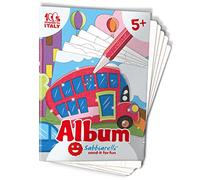 Sabbiarelli Sand-it For Fun - Album I Mezzi di Trasporto: 5 Disegni da Colorare con la Sabbia (sabbia non inclusa), Gioco per Bambini Anni 5+