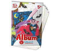 Sabbiarelli Sand-it For Fun - Album I Mostruosi, 5 Disegni Adesivi da Colorare con Sabbia Colorata (non inclusa) - Lavoretti Creativi e Gioco Educativo per Bambini 5+ Anni