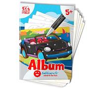 Sabbiarelli Sand-it For Fun - Album Le Auto: 5 Disegni da Colorare con la Sabbia (sabbia non inclusa), Adatto per Gioco per Bambini Anni 5+