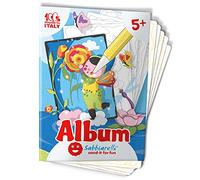 Sabbiarelli Sand-it For Fun - Album Le Fatine dei Fiori con 5 Disegni Adesivi da Colorare con Sabbia Colorata (non inclusa) - Lavoretti Creativi e Pregrafismo - Gioco Educativo Bambini e Bambine 5+