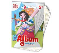 Sabbiarelli Sand-it For Fun - Album Le Principesse: 5 Disegni da Colorare con la Sabbia (sabbia non inclusa), Gioco per Bambini Anni 5+