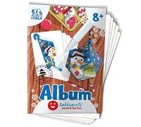 Sabbiarelli Sand-it For Fun - Album Palla di Natale 3D: 5 Fogli Adesivi A5 per Creare un Addobbo Tridimensionale da Colorare con Sabbia Colorata (NON INCLUSA) - Lavoretti di Natale Bambini 8+