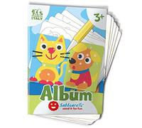 Sabbiarelli Sand-it For Fun - Album Primi Disegni: 5 Fogli Adesivi da Colorare con la Sabbia (sabbia non inclusa), Adatto per Bambini Anni 3+